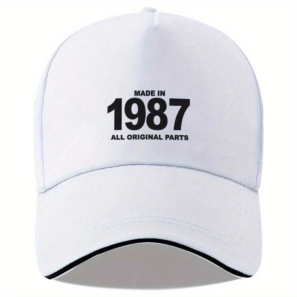 1pc The 1987 Image Features Yearoftheyear Elements Evoking a  Feel  Cap Stylish Sandwich Brim Unisex Adjustable