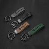 1pc Car Metal Leather Key Rings Chain For Porsche Panamera Cayenne Taycan 911 Macan Carrera Styling Keychains Auto Accessories