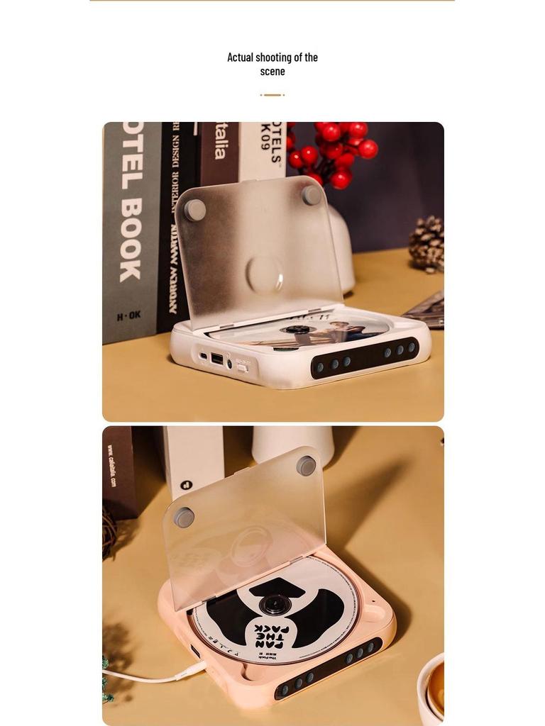 Compact Bluetooth CD Player with Speaker for Students & Early Education