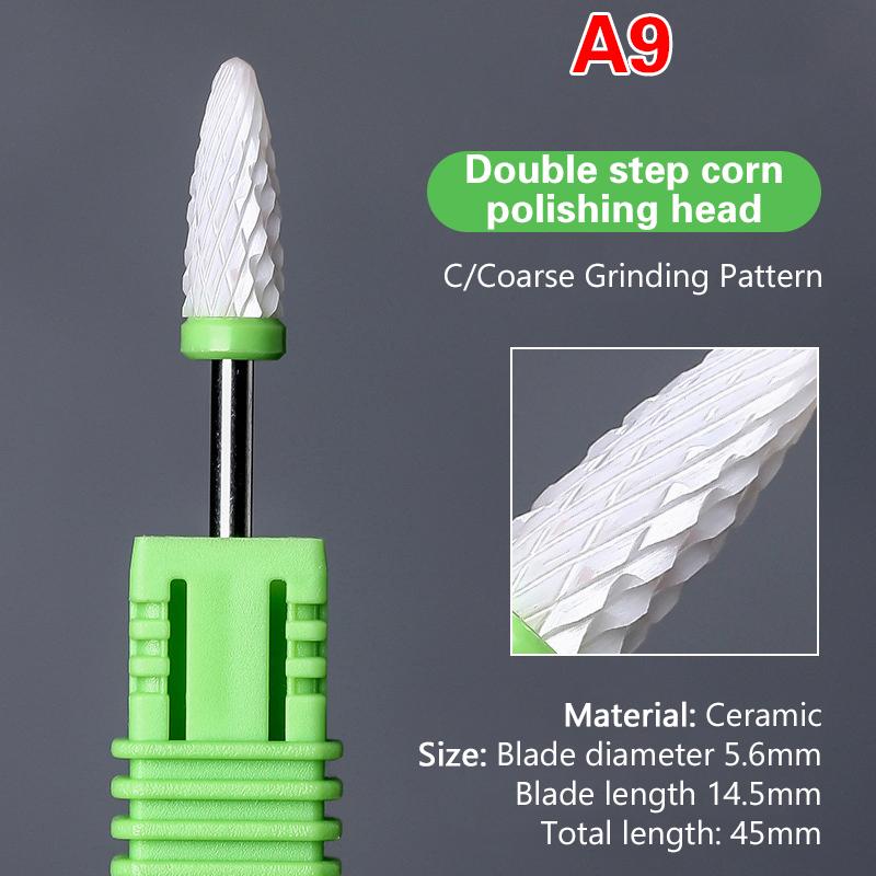 Ceramic Milling Cutter Nail Drill Bit Electric Manicure Pedicure Mill Bits Machine Files Nail Art Tools Equipment