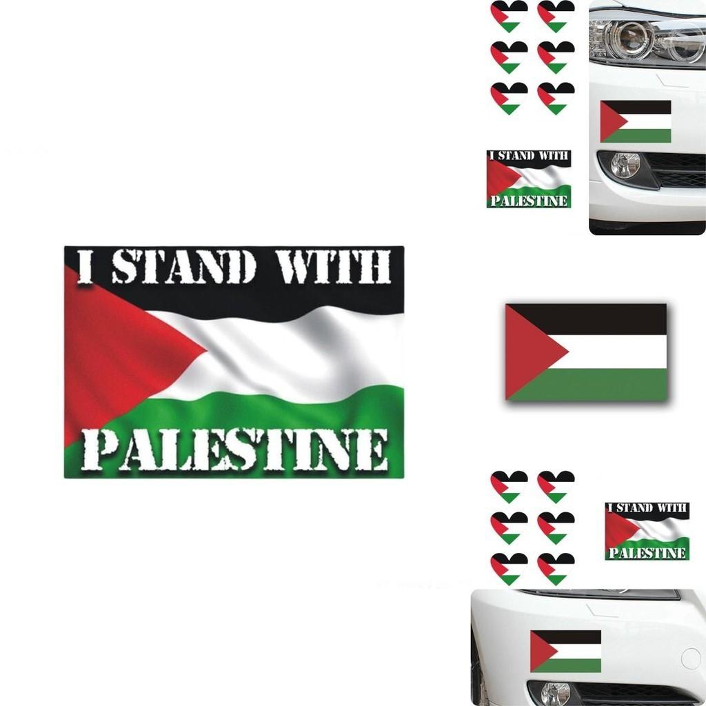 High-quality Pet Material Car Sticker 14cm Palestinian Flag Decal