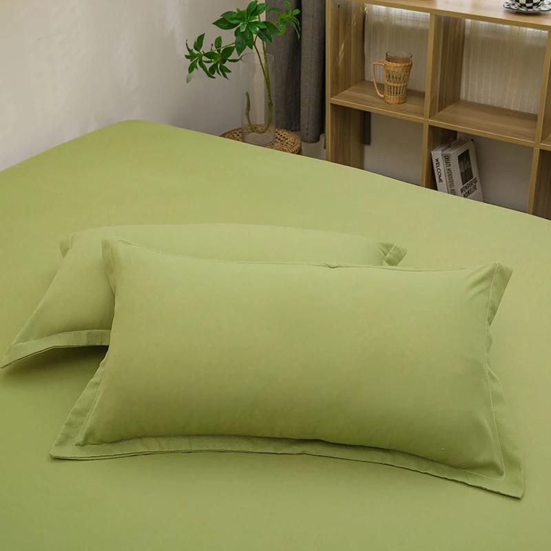 2pcs Pillowcase Decorative Cushion Cover Envelope Style White Gray Khaki Solid Color Home Body Pillow Case 48X74cm