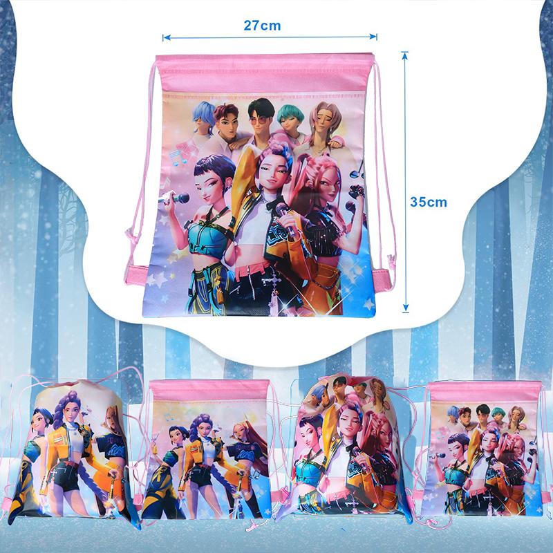 Kpop Lovci Démonů Batoh 34*27cm Tašky zpěváků Dětská Hračka Sáček na šňůrku Party suvenýry Dětská narozeninová párty Potřeby Dárky Hračka