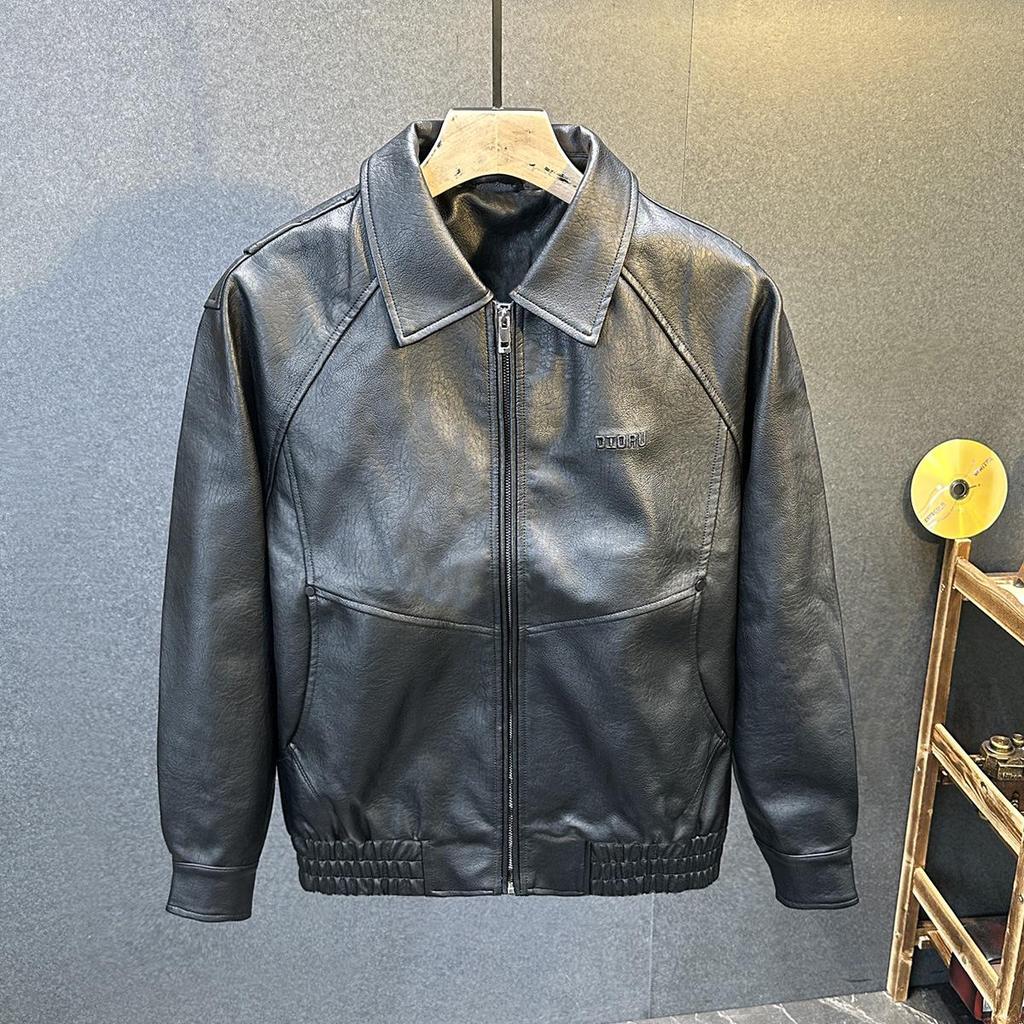 Men's Retro PU Leather Motorcycle Jacket - Casual, Cool, Versatile Winter Coat
