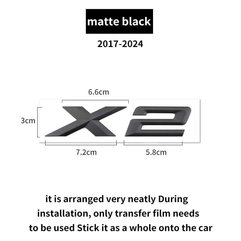 Suitable for BMW X1 X2 X3 X4 X5 X6 X7 F49 U12 F39 G08 G18 F15 F25 F26 G01 G02 G05 G06 G07  and Tail Letters Silver Black