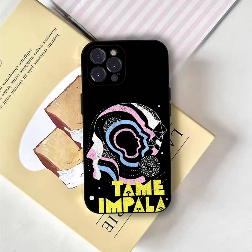 T-Tame Impala Handyhülle Für iPhone 6,17,16,15,14,13,12,11 Plus,Pro Max,XS,X,XR,SE,Mini,8,7,Weiches Silikon Schwarzes Cover