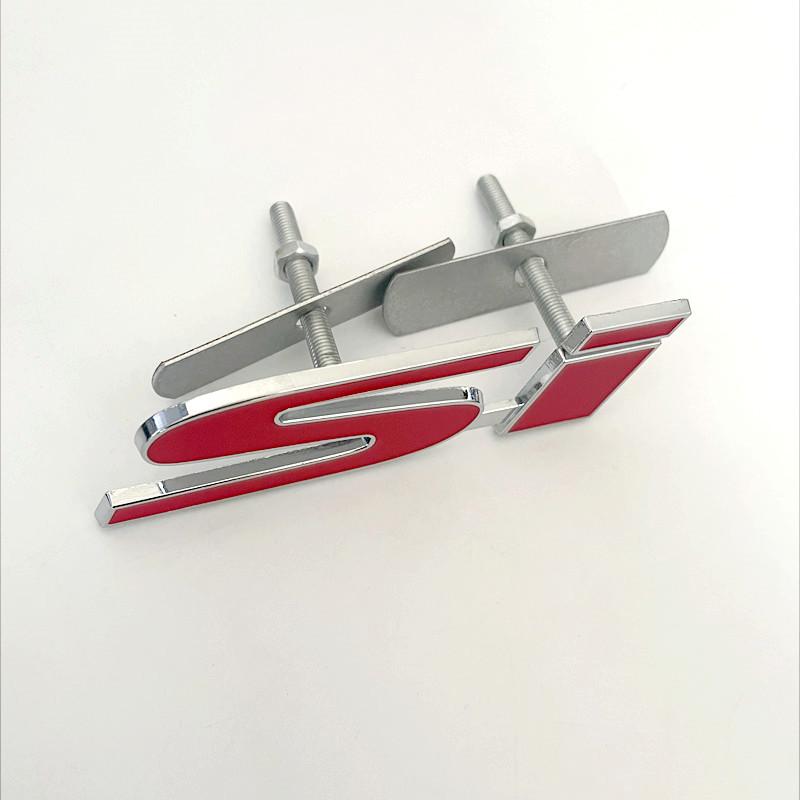 3D Metal SI Logo Rear Trunk Front Grille Auto Badge Chrome Sticker Car Emblem Badge Accessorie For Civic Accord Automobile