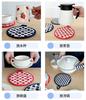 1Pc 18x18cm Round Striped Polka Dot Cotton Insulation Pad Baking Tool Kitchen Cup Table Mat Home Decor