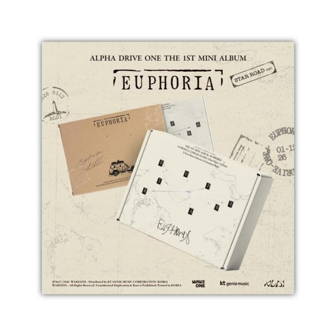 

ALPHA DRIVE ONE ПЕРШИЙ МІНІ-АЛЬБОМ EUPHORIA STAR ROAD вер. СИГНАЛ ТРИВОГИ ver. JEWEL CASE вер. STAR ROAD ver.
