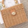 Borsa a tracolla in paglia da donna - Stile influencer francese - Piccola trousse da trucco portatile casual