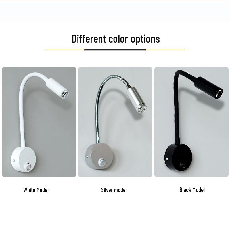 Flexible LED Spotlight: 1W/3W Wall Lamp for Clothing Store, Entrance, Painting, or Bedside Use