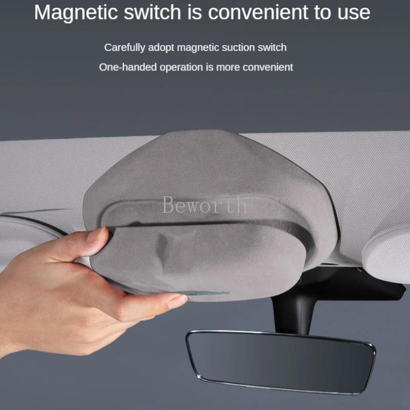 Pro Tesla Model 3 Highland 2024 Model Y 2023 Pouzdro na sluneční brýle Držák slunečních brýlí Ochranné úložiště Střešní box interiérové doplňky