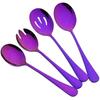 1Pc Purple Stainless Steel Dinnerware Cake Spatula Soup Spoon Colander Spoon Service Spoon Salad Fork Kitchen Accessories Tools