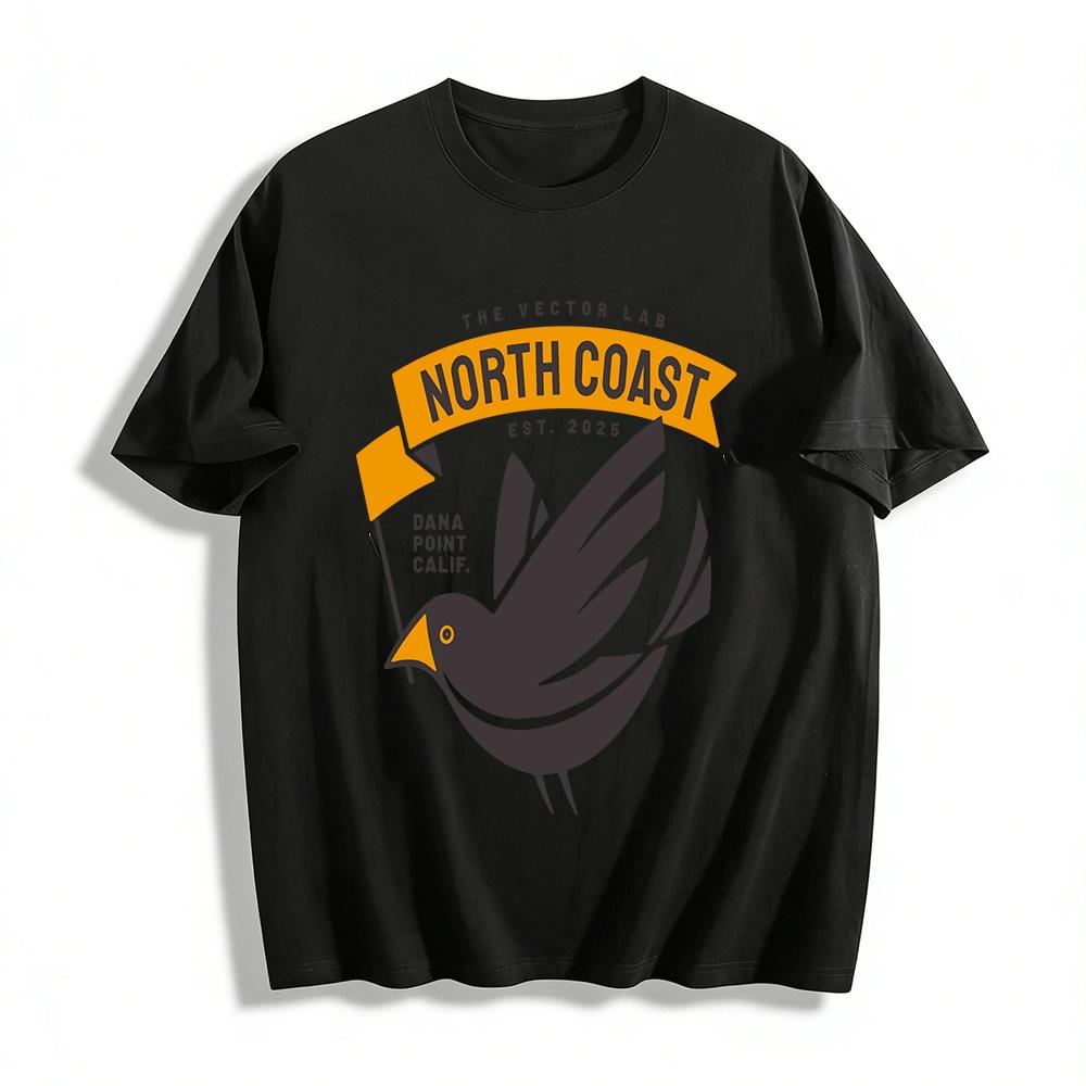 North Coast Bird Print Casual Tee Dana Point Calif Limited Edition Pure cotton T-shirt XXS