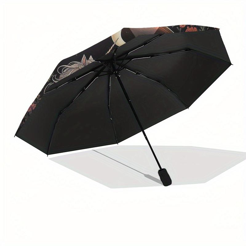 Enchanted Unicorns: A Magical Floral Fantasy Art PrintUmbrella, Portable 3-Fold Compact Umbrella for Men & Women Gift