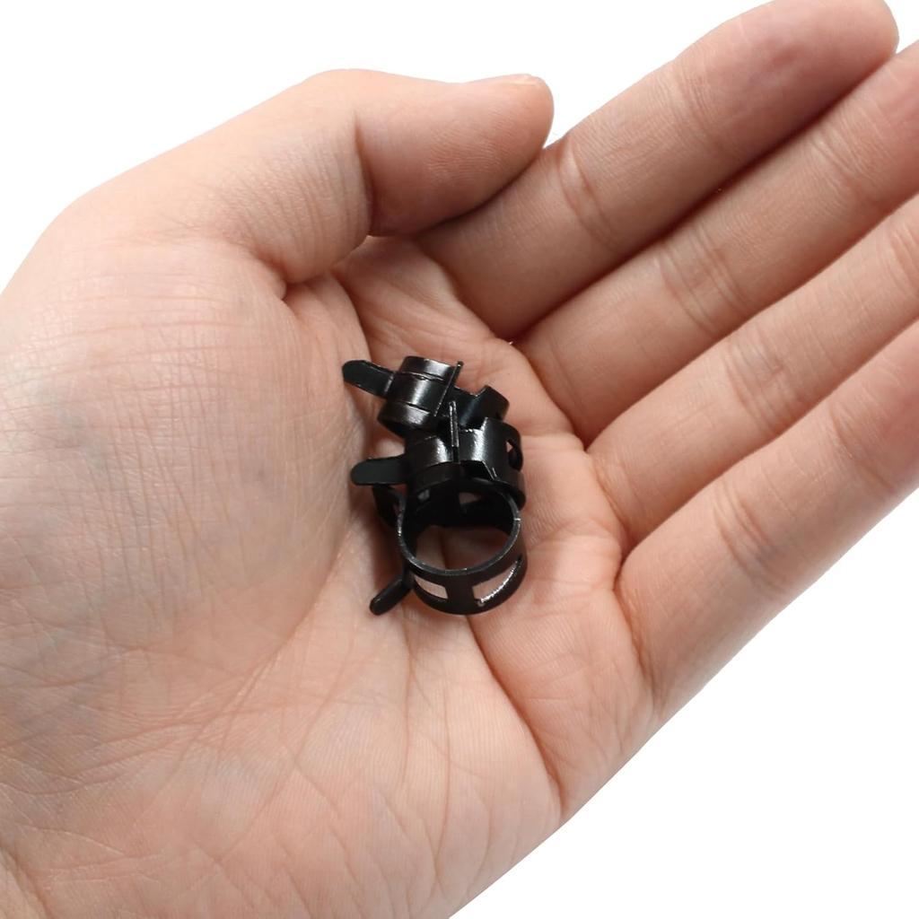 Fuel Line Spring Hose Clamps, 13mm Inner Dia, 20Pcs | Steel Spring Band Type, Black, Pressure Air Clip Clamp, For Silicone Tube Vacuum Hose Water