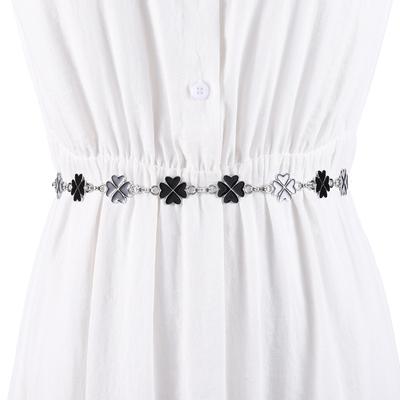 Ladies With Dress Four-Leaf Clover Hook Adjustment Chain Fine Decorative Belt Waist Metal Waist Chain