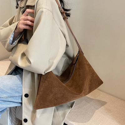 Retro Suede Velvet Tote Bag Autumn Best-seller High Capacity Versatile Advanced Fashion Feeling the Unique Shoulder Bag