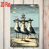 Küstenhütte Wanddeko Schild Fliegende Möwe mit Hut Leuchtturm Design xcm Rustikales Metallschild für Arbeitszimmer Balkon