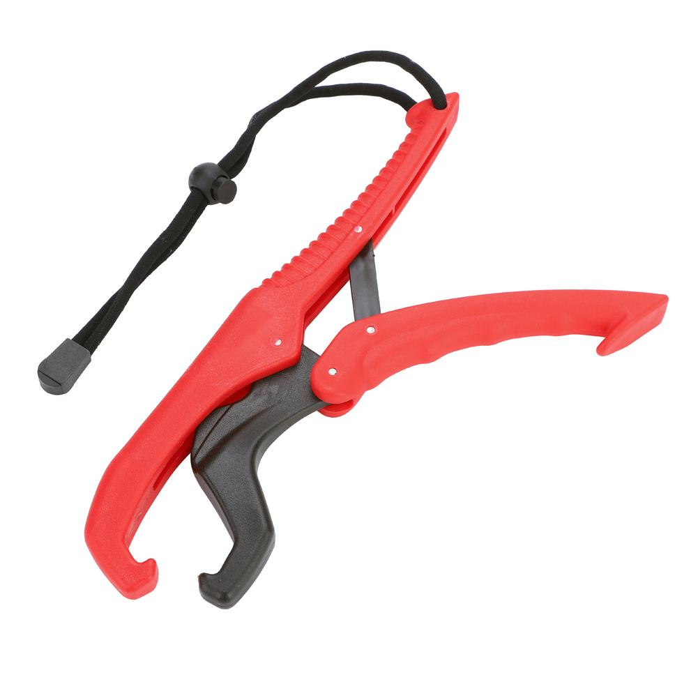 Fishing Gripper Gear Tool ABS Grip Tackle Holder Fish Clamp with Adjustable Rope (Red, S)