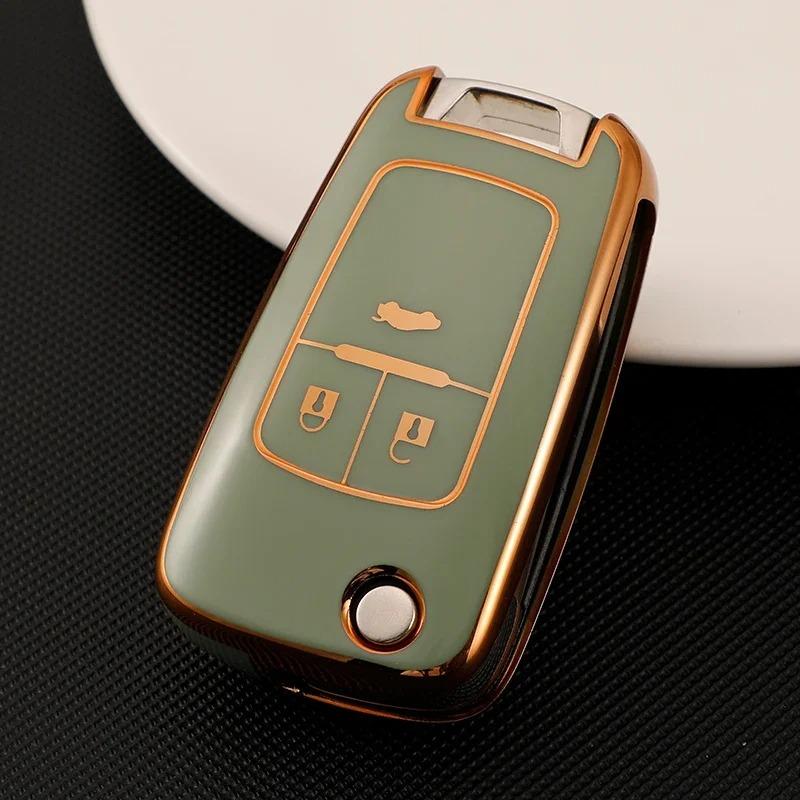 TPU Flip Car Key Fob Case Cover for Chevrolet Cruze Impala Camaro Garna Equinox Volt Yakista AVEO Impala GMC Buick Excelle GL8
