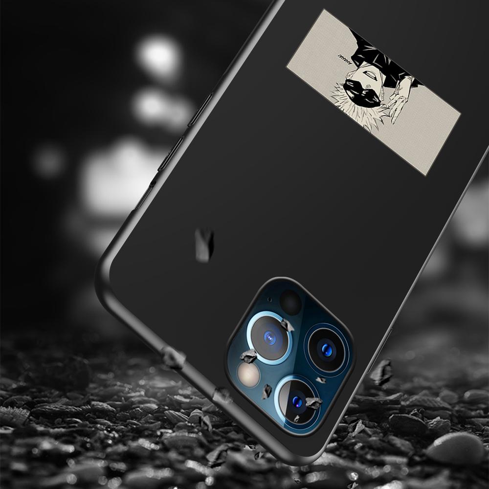 Phone Case for Apple iPhone 14 11 13 Pro Max 12 Mini XR 7 8 + SE 2020 XS 6 6s Plus 5 5s Cool Jujutsu Kaisen Silicone Black Cover