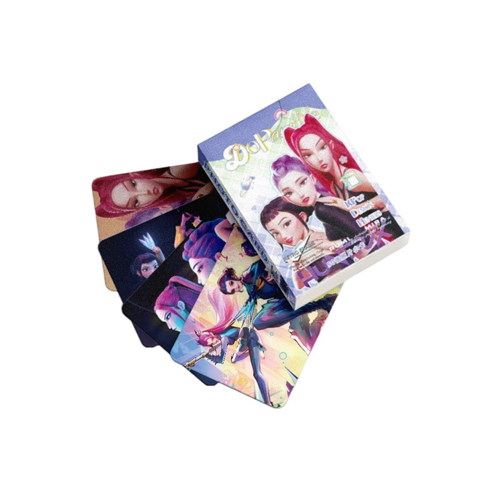 

50 Двусторонних фотокарточек с цветной печатью HD с персонажами аниме, Коллекционные карточки с аниме-периферией, Наклейки и Поздравительные открытки One Size