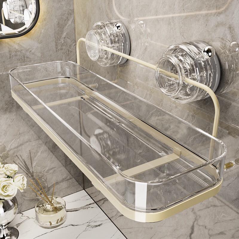 Прозрачная полка для ванной на присосках