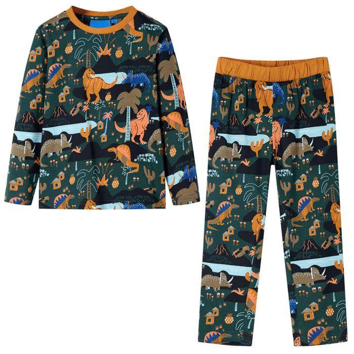 Pyjamas enfants à manches longues vert foncé 92/104/116/128/140
