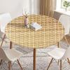 Round Table Cover 47.24" Washable Tablecloth with Elastic Edge 3D Stain-Resistant Table