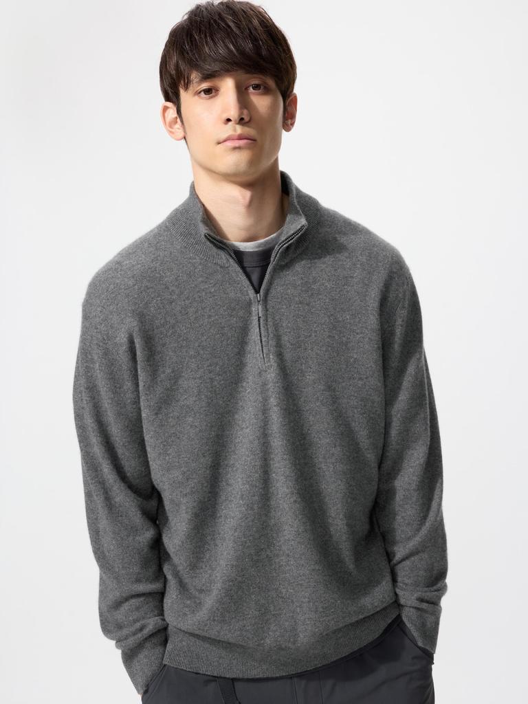 Uniqlo Japanischer Kaschmir Pullover mit halbem Reißverschluss
