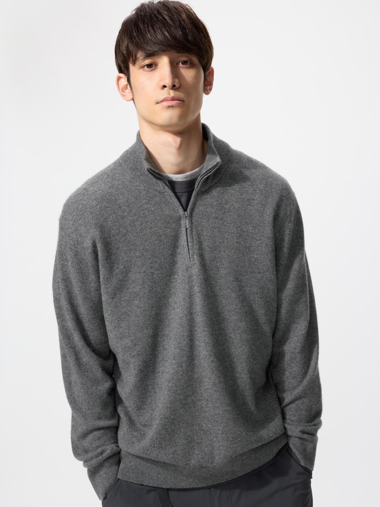 

Кашемировый свитер Uniqlo Japan с полумолнией 07 GRAY/XS