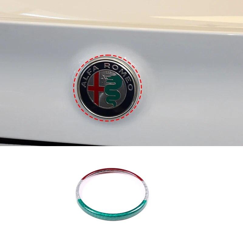 

Настоящее углеродное волокно для Alfa Romeo Giulia Stelvio, задний логотип автомобиля, круглая крышка, накладка, наклейка, внешние аксессуары автомобиля Style 3