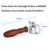 51mm 3 Ears Coffee Portafilter for Delonghi Dedica Ec680/685 Coffee Machine Stainless Steel Double Spout Coffee Handle Utensil