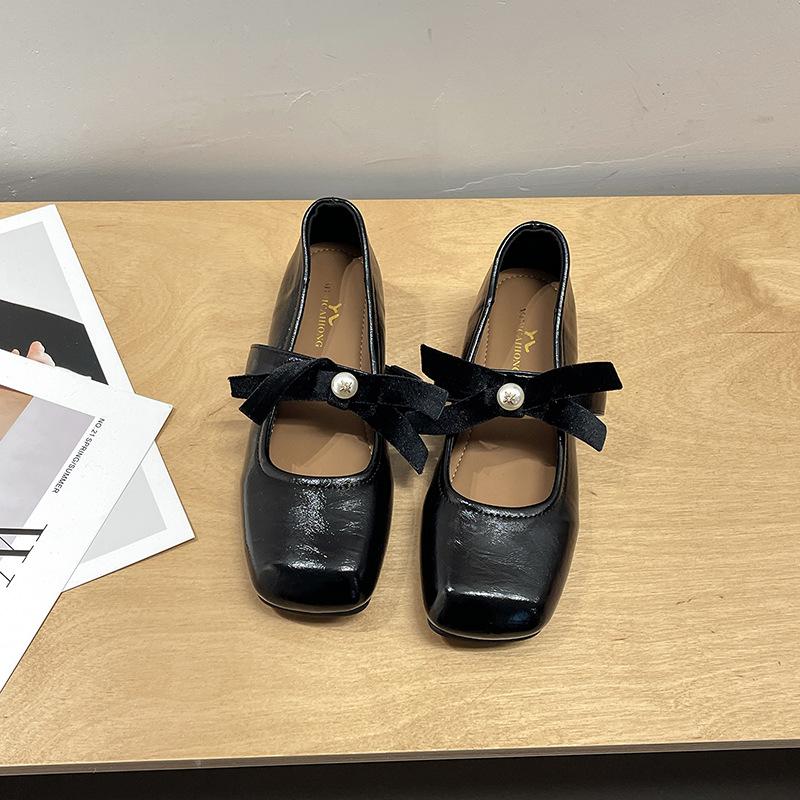 Retro fashion summer bow Mary Jane shoes women s shoes inner height increase spring new with skirt fashion shoes 35 4098₽