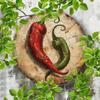 Vintage Chili Pepper Metal Wall Art 8x8 Inch Rustproof Aluminum Decor For Kitchen Bar Garage Coffee Shop