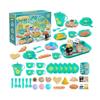33pcs Play House Kitchen Toy Set Children Tea Play Set Compatible with Kids, Role Playing Toy with Dessert and Tableware