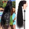80CM Synthetic Artificial Fake Ponytail Wig Velcro Clip In Ponytail Extensions Natural Curly Pony Tail Fake Hair Extensions