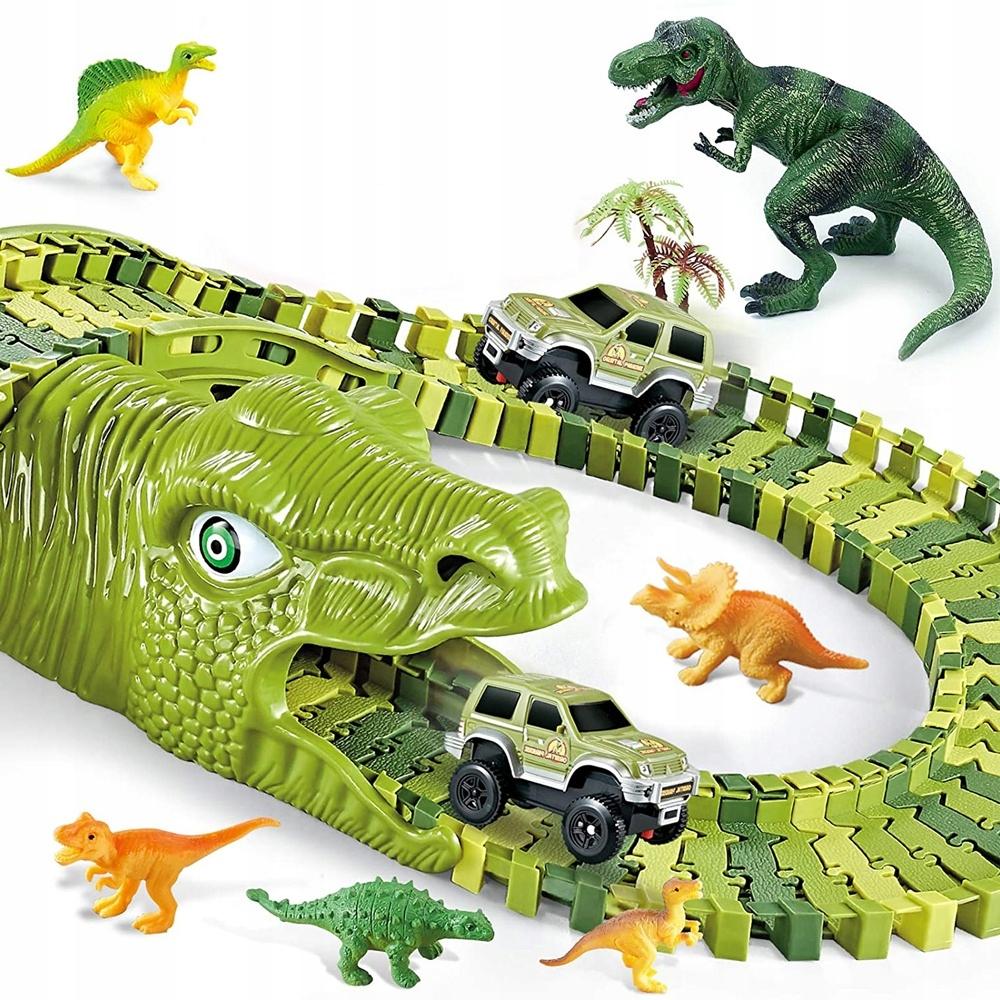 Large Race Track Dinosaur Building Blocks Dino T-Rex Track 140