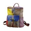 Vintage Echtleder Farbe Wischen Hergestellt Alten Rindsleder Rucksack Eimer Tasche Casual frauen Rucksack