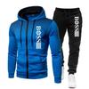 2023 Men's Trendy Zipper Hoodie Tracksuit Set - Autumn/Winter Casual Print