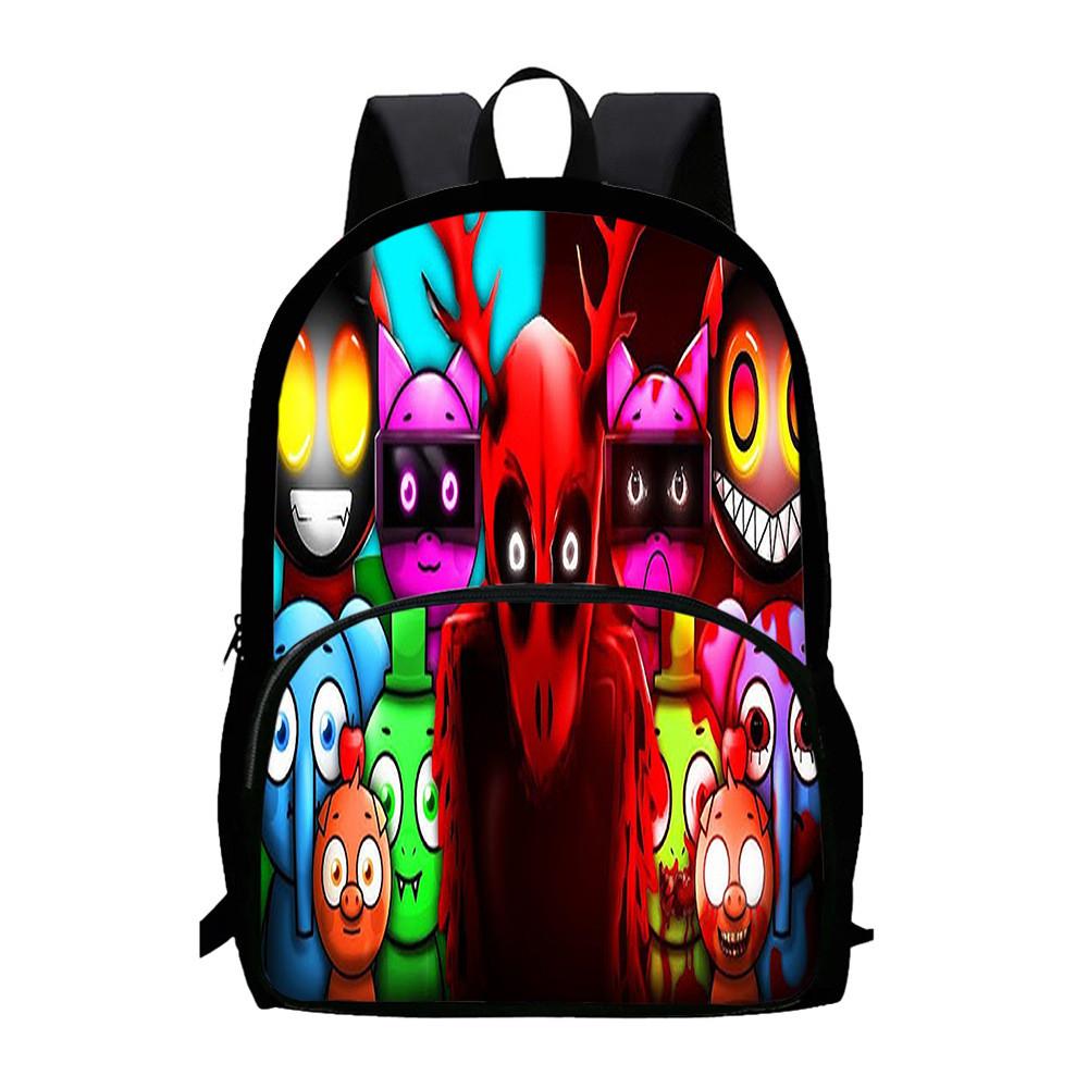 Backpack Sprunki 3d Game Design Large Capacity Oxford Kids School Gifts Bag