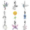 New Originalcopper Love Heart Bird Butterfly Beads Flower Charms Fit Bracelet Necklace Women Diy Jewelry
