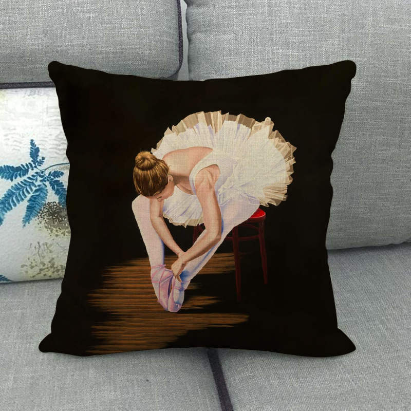 Elegant And Charismatic Dancer Series Digital Printing Short Plush Pillow Covers For Car Sofa Office Cushion Cover Home Goods