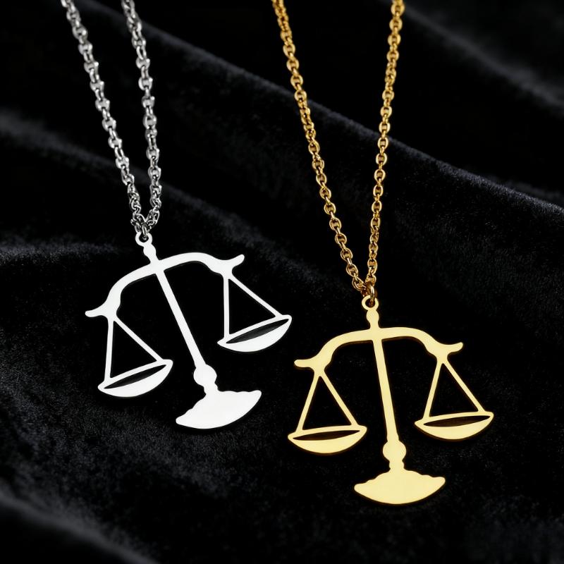 Stainless Steel Necklaces Mythology Libra Prayer Baptism Pendant Bohemian Choker Female Chain Necklace For Women Jewelry Gifts