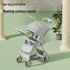 Compact Four-Wheel Baby Stroller: Sit, Lie, Fold - Lightweight Umbrella Design with Shock Absorption for Ages 0-3.