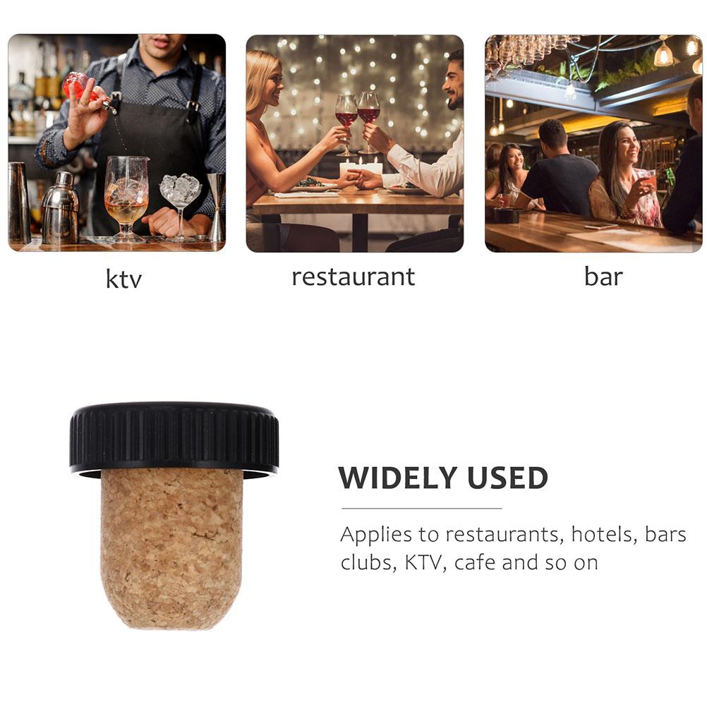 10pcs Bottle Stopper Cork Stoppers Corks Cap Saver Wooden Bottles Sealing Plug Reusable sealer Beverage Topper Accessories 5