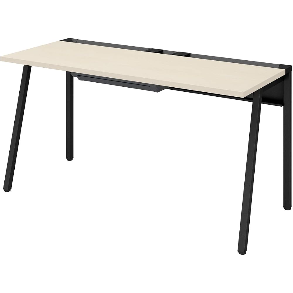 Office Desk Kokujoline Flat Desk Work Desk Black x Natural Width 140 x Depth 60 cm [3 Packs] DLE-...