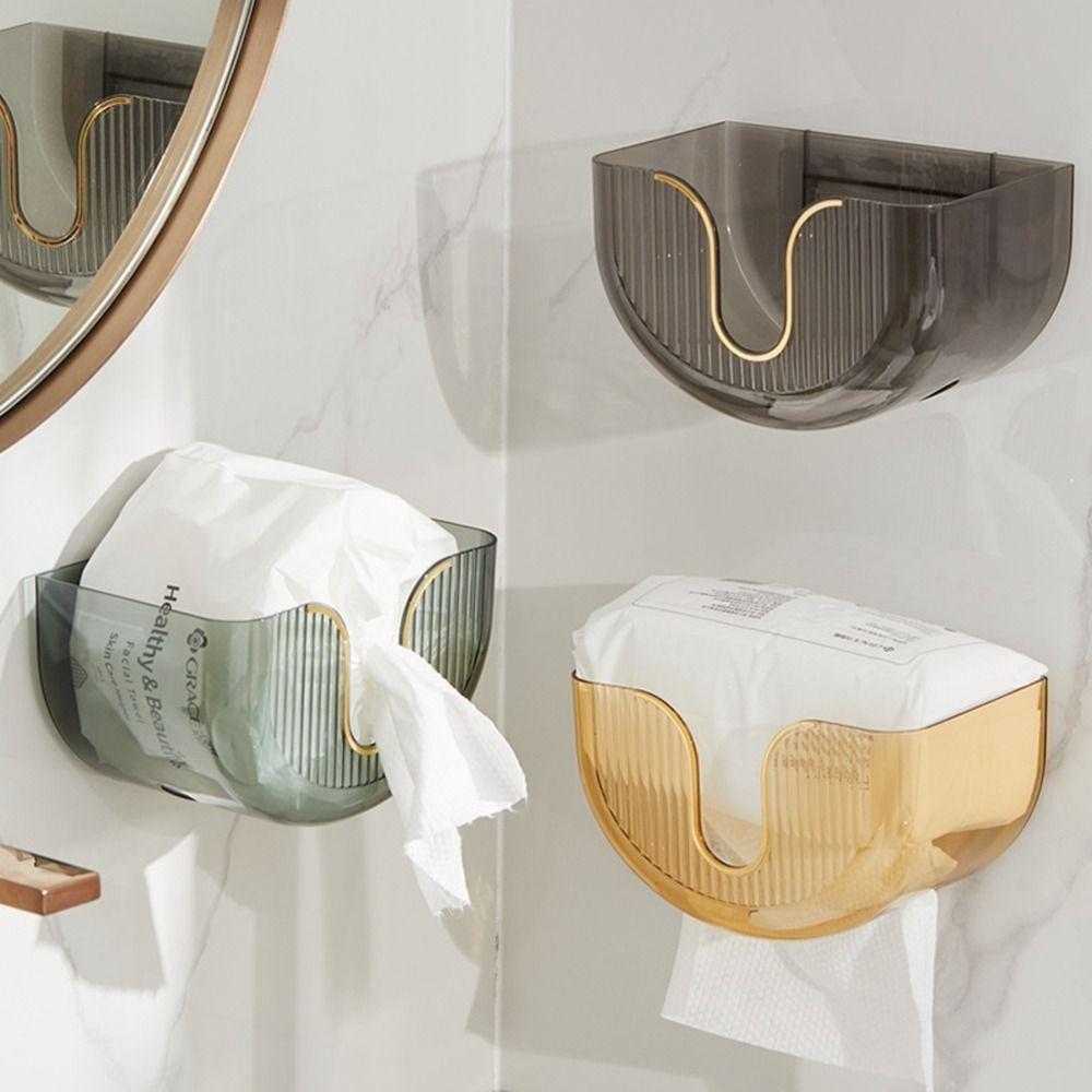 

Wall Mounted Facial Tissue Box Plastic Towel Storage Rack Tissue Paper Storage Box Kitchen прозрачный/зелёный
