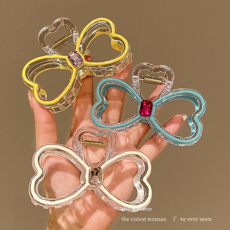 

Когти для волос с бантом, заколки для волос принцессы, заколки для макияжа, модные полые заколки с геометрическим рисунком, головные уборы для девочек, женские заколки в форме акулы